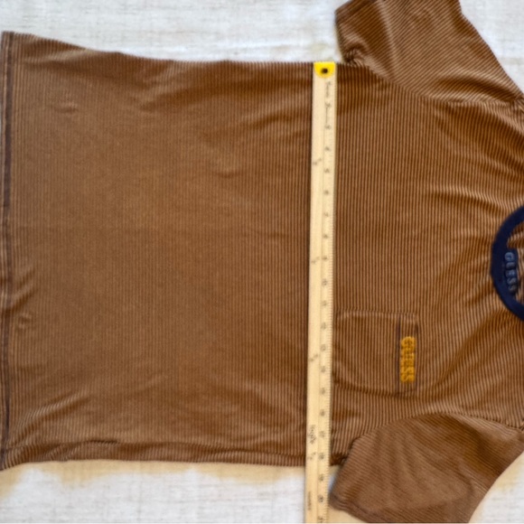 GUESS Men's Striped Tee Y2K Retro Streetwear Pocket Logo T-Shirt - Picture 4 of 6